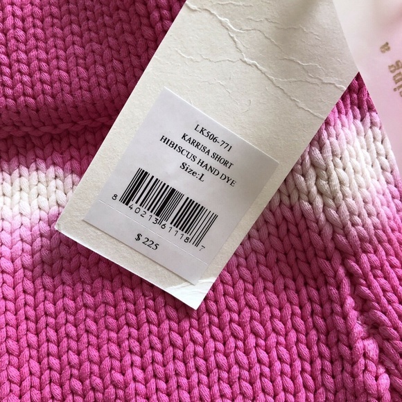 LOVESHACKFANCY Karrisa Tie Dye Knit Shorts in Hibiscus Pink - Picture 10 of 12